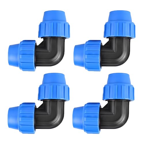 KUUGUDE4 Stück PE-Rohr 25 mm, PE-Rohr-Verschraubung Winkel 90°, 25 mm Gardena Verlegerohr, Wasserleitung Kunststoff, Kupplung für Innen und Außeninstallationen KUUGUDE4 Stück PE-Rohr 25 mm, PE-Rohr-Verschraubung Winkel 90°, 25 mm Gardena Verlegerohr, Wasserleitung Kunststoff, Kupplung für Innen und Außeninstallationen von kuugude