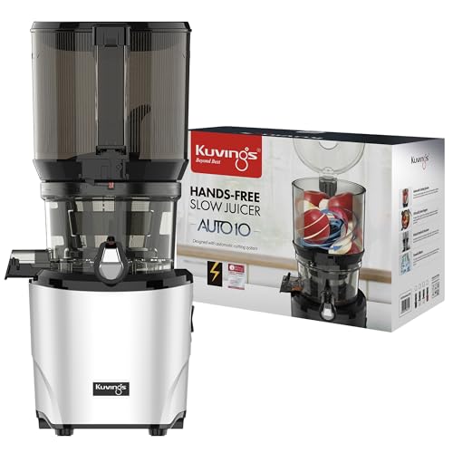 Kuvings AUTO10 Entsafter – Pflegeleichter Slow Juicer mit 3L Fassungsvermögen und 200W Motor ideal für Obst, Gemüse und Smoothies (Light Silver) von kuvings