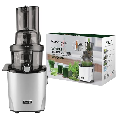 Kuvings | Entsafter | REVO830 | Slow Juicer | Doppelte Einfüllöffnung | automatisches Schneidesystem | Silver Matt von kuvings