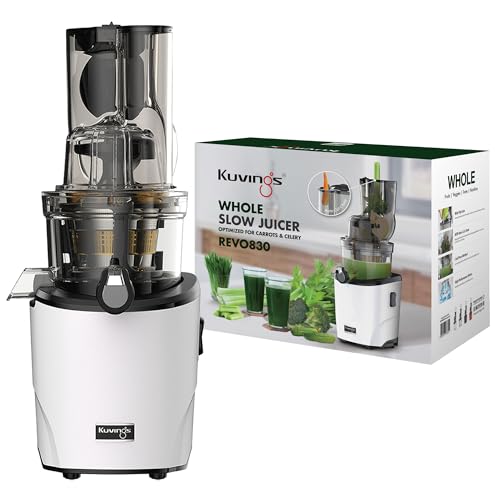 Kuvings | Entsafter | REVO830 | Slow Juicer | Doppelte Einfüllöffnung | automatisches Schneidesystem | inkl.Smoothie & Sorbet Filter Set | Weiß Matt von kuvings