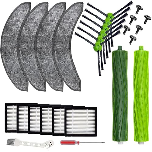 Zubehör-Ersatzteile, kompatibel mit iRobot Roomba Combo 10 Max J10+ J7+ J9+ Roboter-Staubsauger- und Wischmopp-Reiniger, Filter, Bürste, Staubbeutel (18 Stück Filter + Bürste + Wischmopp-Set) von kvatar