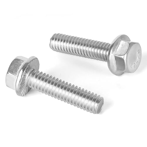 Sechskantschrauben mit Flansch 5/16-18 x 3/4 Zoll (15 Stück) Flansch Unterlegscheibe Sechskantschrauben Edelstahl 18-8 (304) glatte Oberfläche Vollgewinde von kvohlum