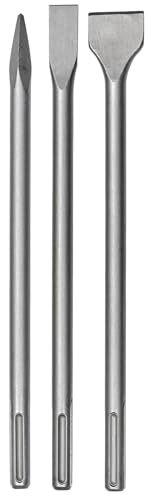 Original Einhell 3-tlg. Meißel-Set (Abbruchhammer-Zubehör, aus Stahl, 400 mm lang, SDS-Max-Aufnahme, für div. Bohr- und Abbruchhämmer, inkl. 2x Flach- und 1x Spitzmeißel) von kwb by Einhell