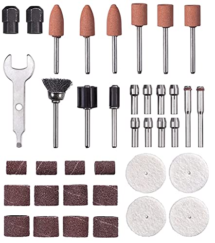 Original Einhell 38-tlg. Schleif- und Polierset (38-teiliges Doppelschleifer-Zubehör, passend für Einhell Doppelschleifer und Schleif- und Gravurwerkzeuge) von Einhell