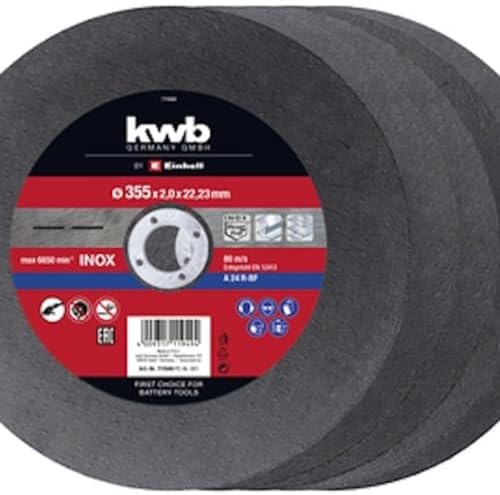 Original Einhell Trennscheiben-Dünn-Set 230 (Winkelschleifer-Zubehör, 5-tlg., Ø 230 x 2,0 x 22,23 mm, max. 6.650 min-1, extra dünn für wenig Materialverlust) von kwb by Einhell