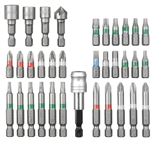 Original Einhell 34-tlg. Bit-Set (Schrauberbit-Set, 18x Bit 25 mm, 11x Bit 50 mm, 3x Steckschlüsseleinsatz, 1x Senker, 1x Schnellwechselbithalter, inkl. Aufbewahrungsbox) von Einhell