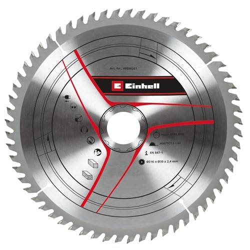 Original Einhell Kreissägeblatt 216x30 (Sägen-Zubehör, Ø 216 mm, Aufnahme 30 mm, 60 Zähne, Schnittbreite 2,4 mm, für Zug-Kapp-Gehrungssägen und Kapp-Gehrungssägen) von Einhell