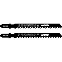 KWB - 2x Stichsägeblätter für Holz, extra grob, 100 mm (geeignet für Hartholz, Weichholz, Tischlerplatten, Kunststoffe, Spanplatte beschichtet, von kwb