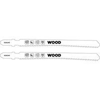KWB - 2x Stichsägeblätter für Holz, gegenläufige Verzahnung (geeignet für Hartholz, Weichholz, Spanplatte beschichtet, Bi-Metall, verzahnte und von kwb