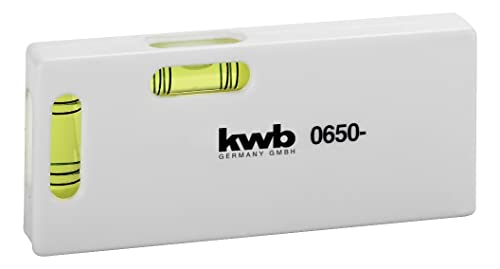 kwb Mini Wasserwaage 100 mm, horizontale- und vertikale Libelle, tragbar, weiß, von kwb