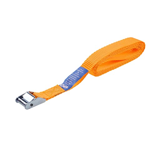 kwb Zurrgurt 2,5 m x 25 mm, aus strapazierfähigem Polyesterband, mit Prüfschild und verzinkter Metallratsche, ohne Haken, TÜV/GS geprüft von kwb