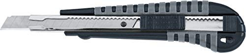 KWB Cuttermesser mit Abbrechklinge 9mm 15109 (Edelstahl Klingenführung, schweres Gehäuse mit gummierter und Rutschfester Grifffläche), 9 mm von kwb