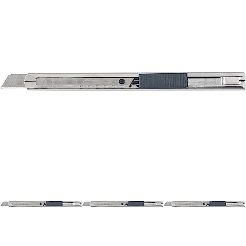 KWB Edelstahl Cuttermesser 9 mm 14909 (Autolock-Funktion, Klingenabbrecher) (Packung mit 4) von kwb