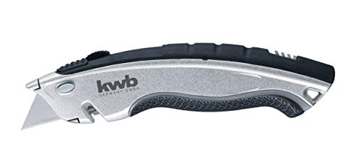 KWB Profi Messer mit Schnurschneider (4 Trapezklingen, automatischer Klingenrückzug, Metallgehäuse) von kwb