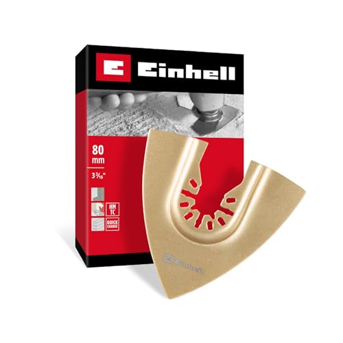 Original Einhell Hartmetall-Delta-Raspel 80mm (Langlebige Hartmetallbestreuung, Open Back Schnellwechselfunktion, Geeignet für Multitools) von Einhell Accessories