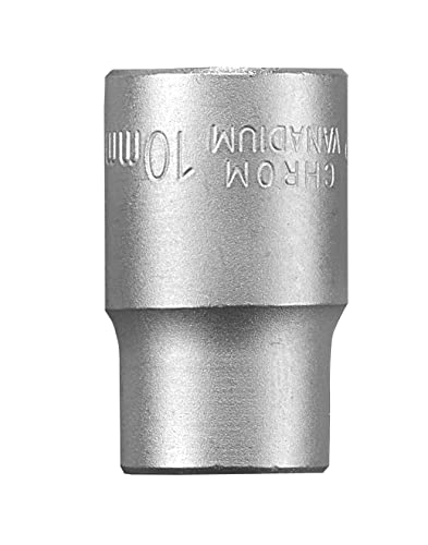 kwb 10 mm Kraft-Steckschlüssel-Einsatz aus CV-Stahl (Antrieb: 3/8 Zoll Innenvierkant, Wellenprofil, Ecken gerundet, Schonung der Kanten, matt verchromt) von kwb