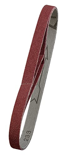 kwb Schleifbänder 13x457 mm aus Edelkorund mit Körnung 100, Spezialverleimung und flexiblem Baumwollgewebe für den groben Schliff von Holz und Metall von kwb