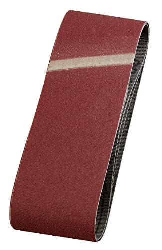 kwb Schleifbänder 65x410 mm aus Edelkorund mit Körnung 100, Spezialverleimung und flexiblem Baumwollgewebe für den groben Schliff von Holz und Metall von kwb