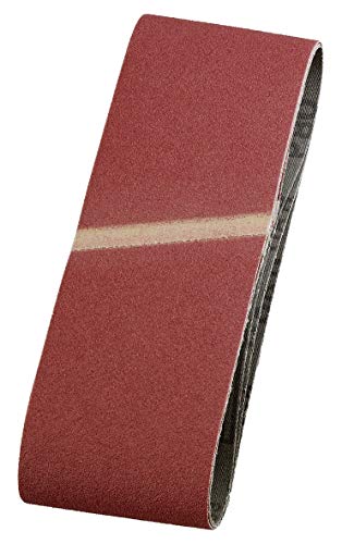 kwb 3x Gewebe-Schleifband, 75 x 457 mm, K-150, Edel-Korund, für Holz & Metall, Schleifpapier für Band-Schleifer / Schleif-Maschinen von kwb