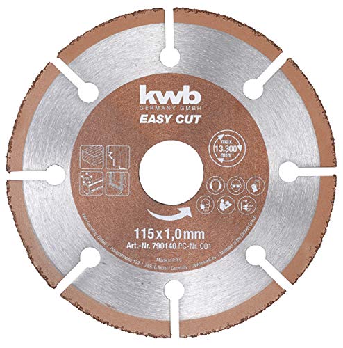 kwb Easy-Cut universal Hartmetall Trennscheibe 115 mm x 1 mm, Flex-Scheibe f. div. Materialien, Bohrung 22,23 mm, 115mm von kwb