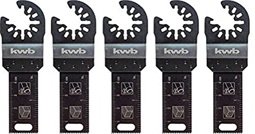kwb AKKU-TOP CV Tauchsägeblatt-Set – 5 x Multitool Säge-Blatt, 22 mm, für alle handelsüblichen Maschinen von kwb