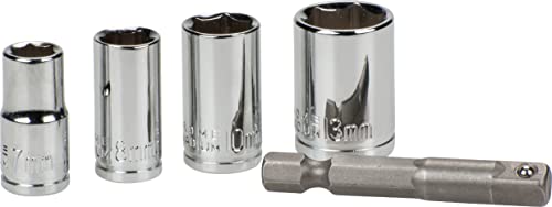 KWB CV Steckschlüssel Innensechskant 105110 mit Adapter (ISO 1173, 1/4'' E 6.3, CV Stahl) von kwb