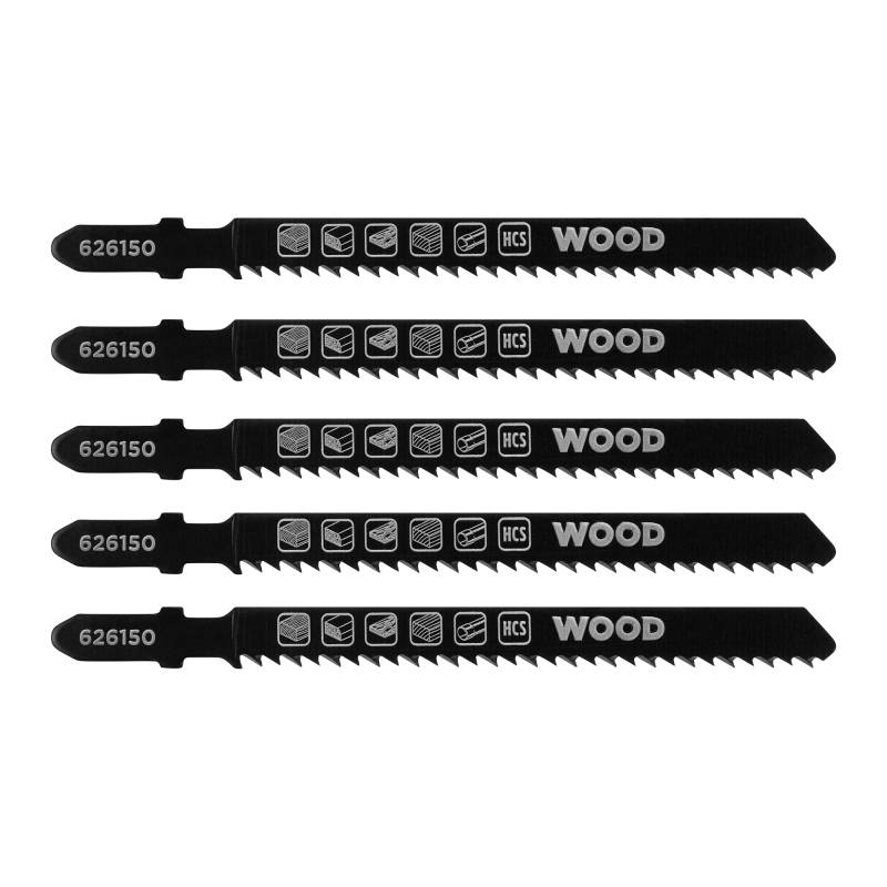kwb Down-Cut HCS-Stichsägeblätter mit T-Schaft für Holz 100 mm 5 Stück von kwb