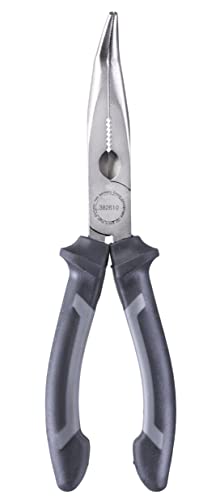 kwb Flachrund-Zange / Flach-Zange 200 mm 382610 nach DIN ISO 5745 gebogene Form, Schneidkanten gehärtet, CV-Stahl von kwb