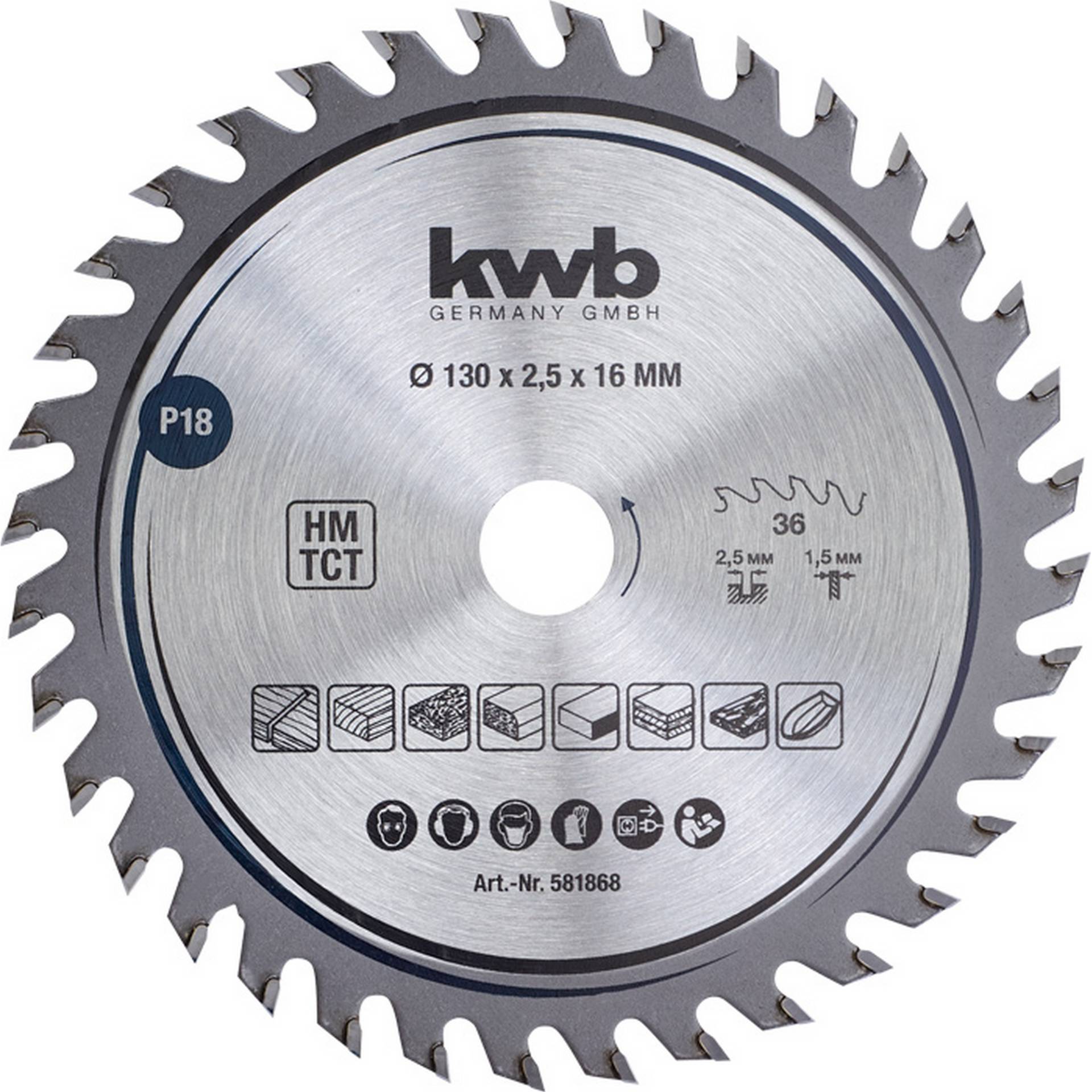 kwb Handkreissägeblatt Ø 130 x 2,5 x 16 mm von kwb