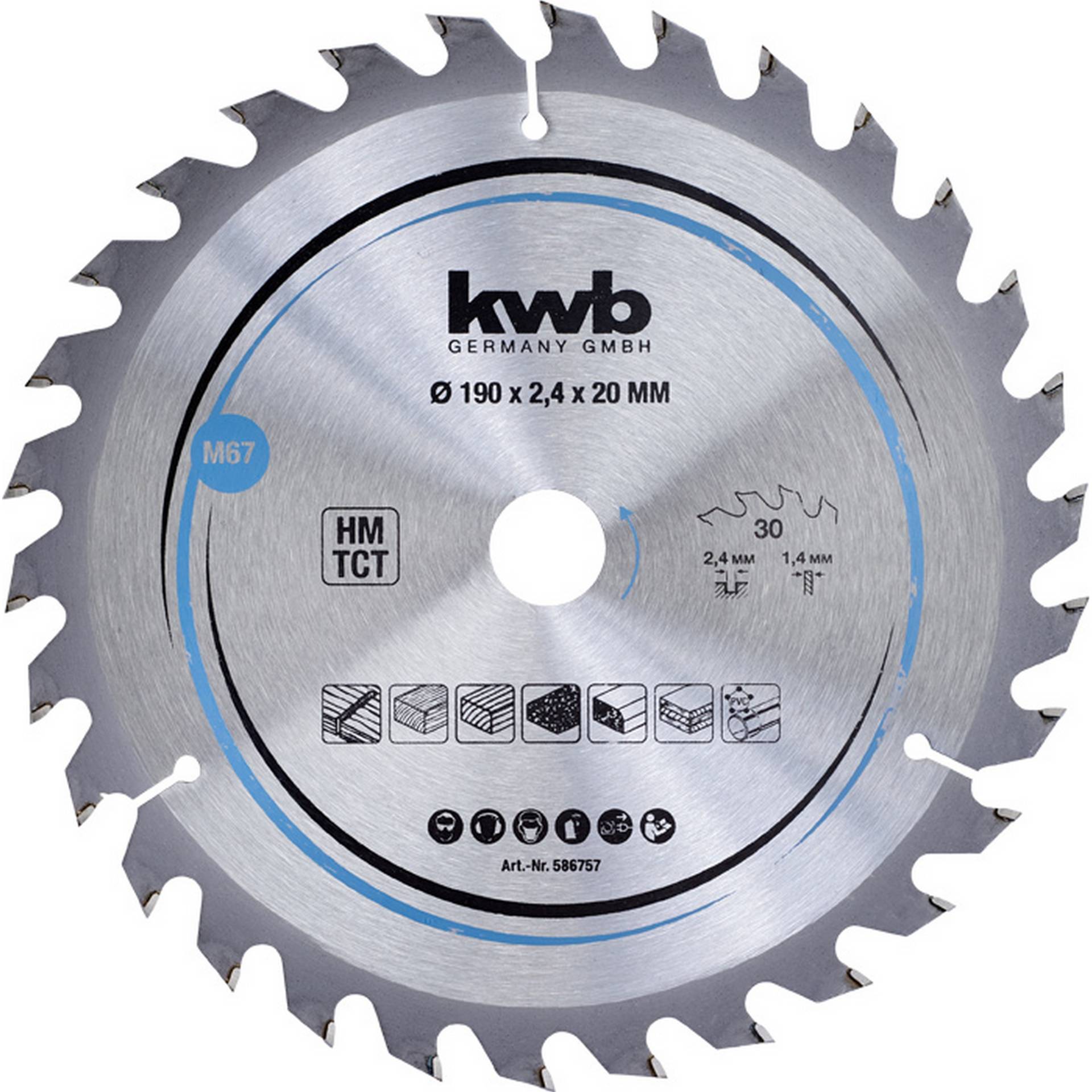 kwb Handkreissägeblatt Ø 190 x 2,4 x 20 mm von kwb