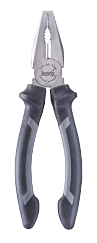 kwb Kombizange in 180 mm, mit 2-Komponentengriff mit Handschutz, langlebig, aus CV-Stahl, Satin-Finish, mit gehärteten Schneiden, Greifzone, entspricht DIN ISO 5747 von kwb