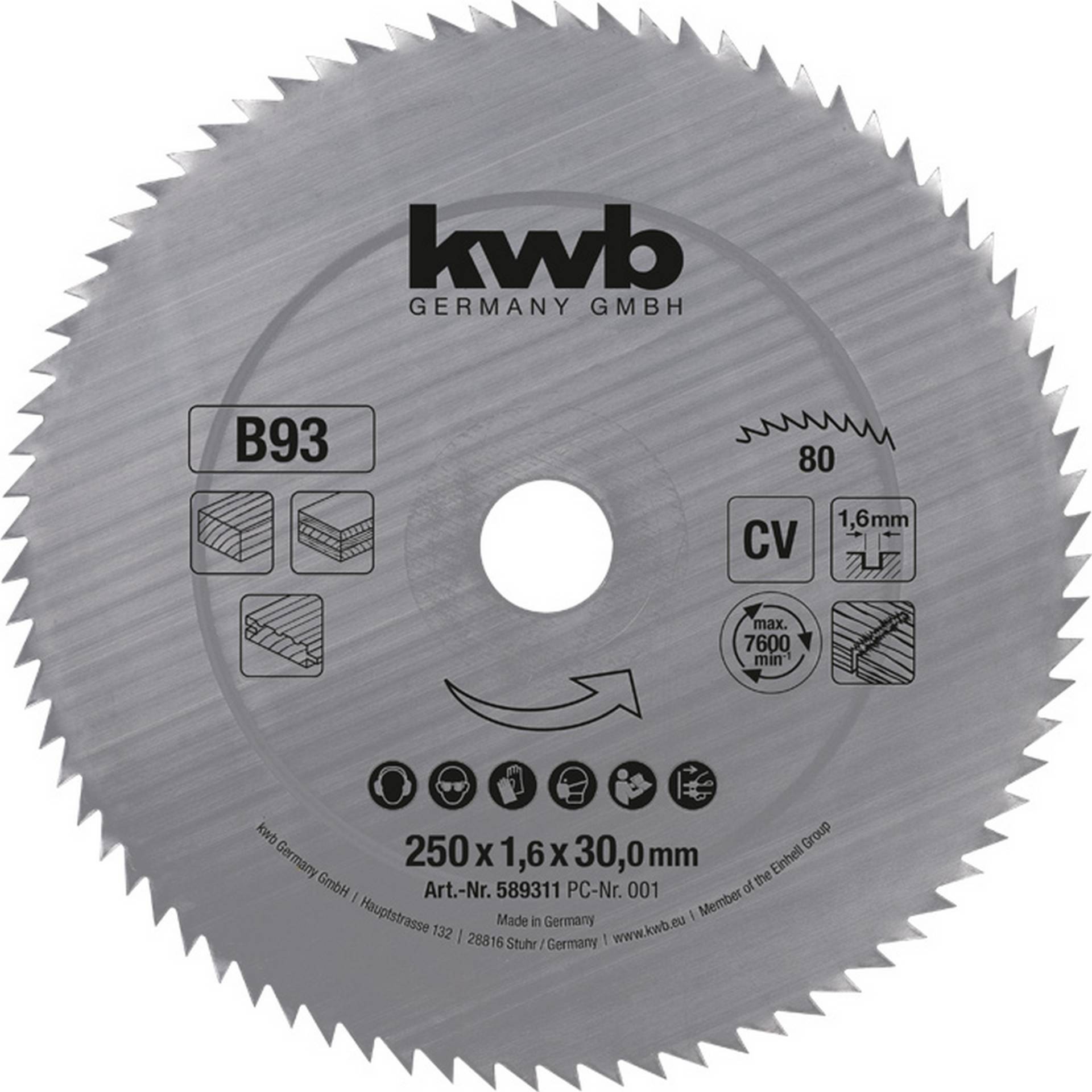 kwb Kreissägeblatt Ø 250 x 2,4 x 30 mm von kwb