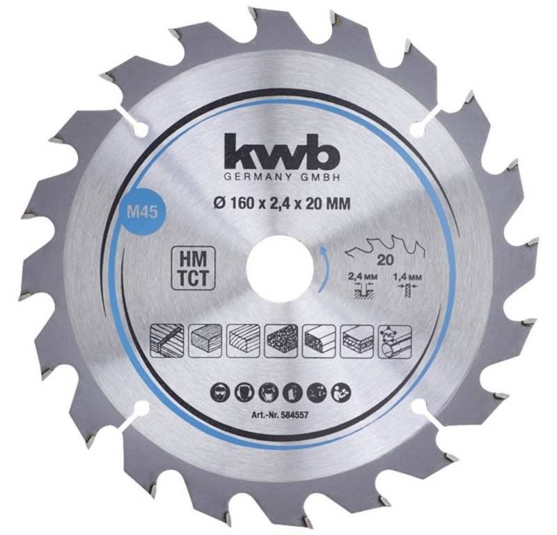 kwb Kreissägeblatt Span-Platten Kreissäge-Blatt, Holz-/Hartholz, 160 von kwb
