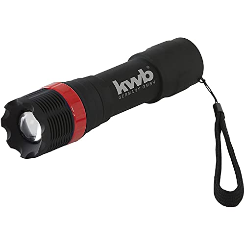 kwb LED Taschenlampe Tactical Zoom 948190 (Superhell, über einen Drehring Verstellbare Fokusfunktion,Handschlaufe), 1 Stück, von kwb