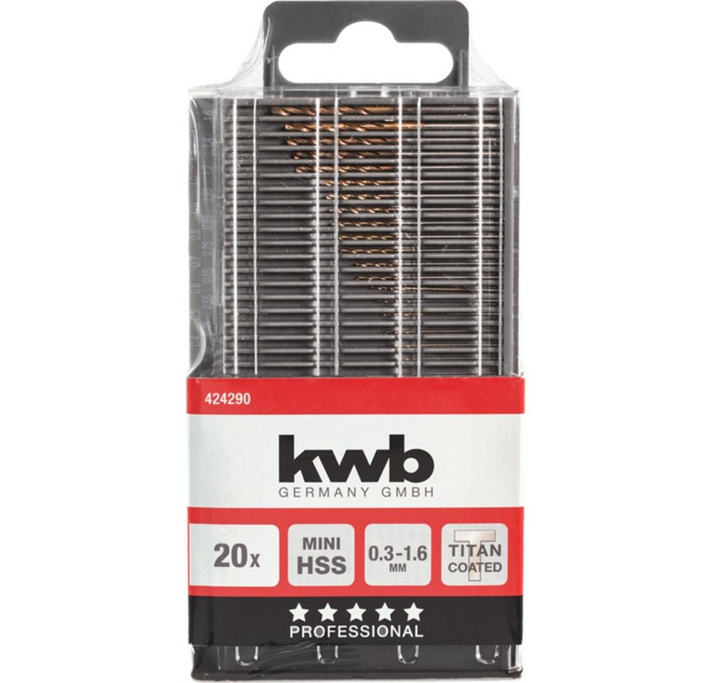 kwb Metallbohrer kwb 424290 HSS Titan Metall-Spiralbohrer-Set 20teilig M2 DIN 338 Zyl von kwb