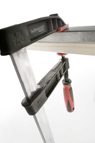 kwb Profi Schraub-Zwinge mit 2-Komponentengriff 80x500, Spann-Weite 500 mm, Spanntiefe 80 mm, Spannbacken aus Temperguss-Stahl, Schraubzwenge mit Hohlprofilschiene von kwb