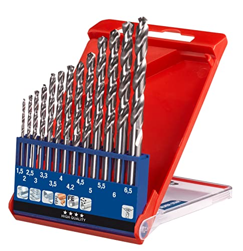 kwb Silver Star Metallbohrer-Satz, HSS-G – 13-teiliges Bohrer-Set für schnelles und präzises Bohren in Metall von kwb