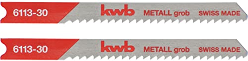 kwb HSS Stichsägeblätter für Metall mit Einnockenschaft (T-Schaft), optimale Standzeit, stahlblanke Oberfläche, vibrationsarm, für feine Schnitte von kwb