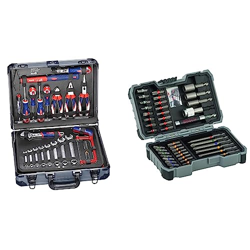 kwb Werkzeugkoffer aus robustem Aluminium inkl. 129-tlg. hochwertigem Werkzeug-Set & Bosch Professional 43tlg. Schrauberbit und Steckschlüssel-Set kwb Werkzeugkoffer aus robustem Aluminium inkl. 129-tlg. hochwertigem Werkzeug-Set & Bosch Professional 43tlg. Schrauberbit und Steckschlüssel-Set von kwb