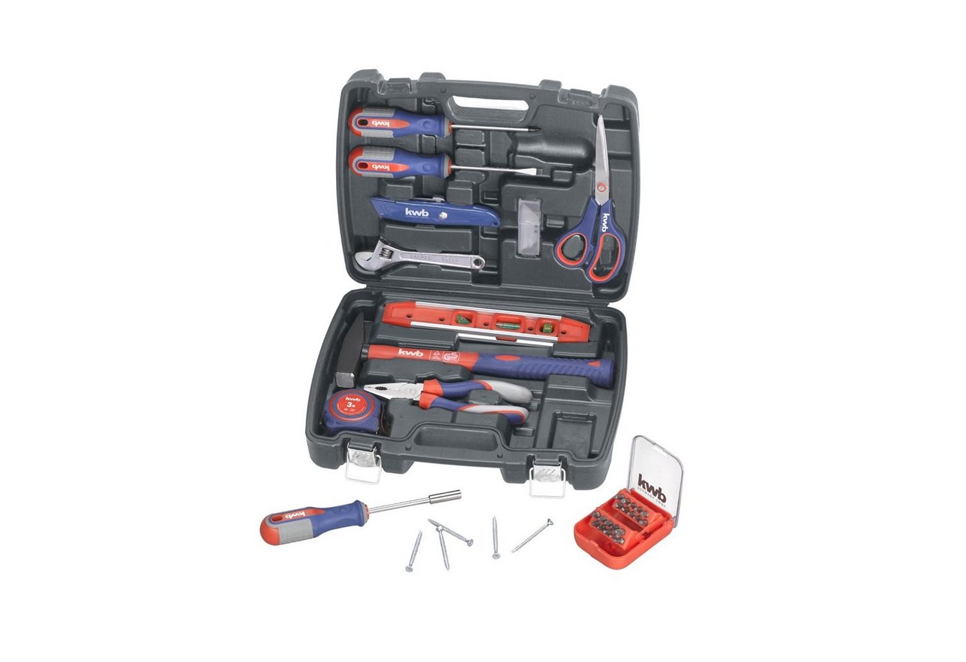 kwb Werkzeugset kwb Werkzeug-Koffer inkl. Werkzeug-Set, 40-teilig, gefüllt, robust, (Set) von kwb