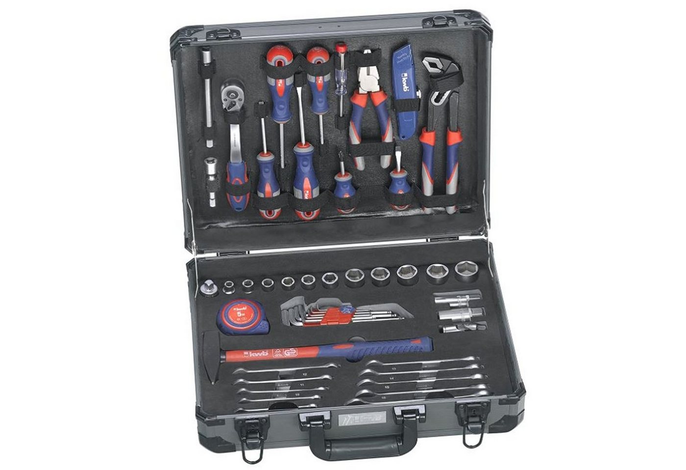 kwb Werkzeugset kwb Werkzeug-Koffer inkl. Werkzeug-Set, 51-teilig, gefüllt, robust, (Set) von kwb