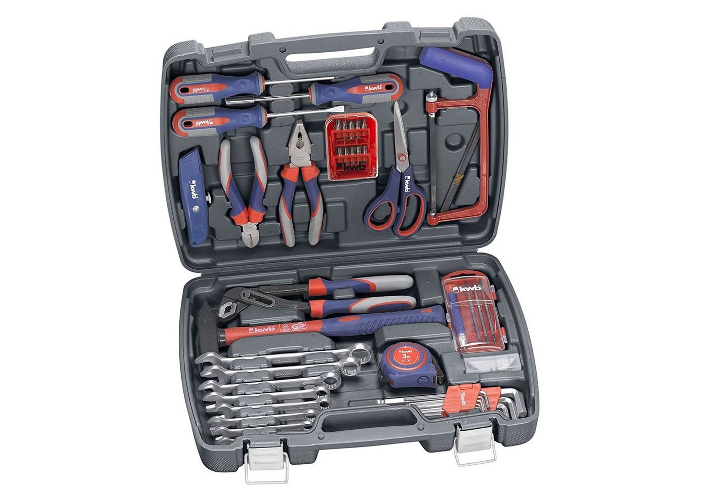kwb Werkzeugset kwb Werkzeug-Koffer inkl. Werkzeug-Set, 65-teilig, gefüllt, robust, (Set) von kwb