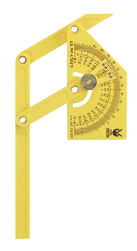 kwb Winkelmessgerät (Kunststoff, 155 mm lang), gelb, zwei arm Design, für aktive und passive winkel von kwb