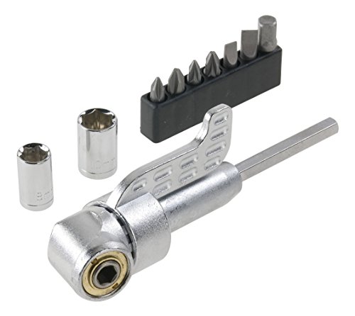kwb Winkelschraubervorsatz – 9-teilig inkl. Bits, Dauer-Magnet, Stecknuss-Adapter und Stecknüsse von kwb