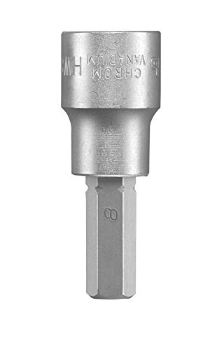 kwb langer 6 mm Außensechskant-Steckschlüssel-Einsatz aus CV-Stahl (Antrieb: 3/8 Zoll Innenvierkant, Schonung der Kanten, matt verchromt, Länge: 48 mm) von kwb
