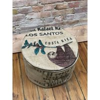 Pouf, Sitzhocker , Kaffeesack, Dinkelspelzen, Upcycling, Poufs von kwiltfactory