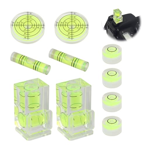 10 Stück Libelle Wasserwaage, Mini Wasserwaage Set, runde Libelle Wasserwaage, präzise kleine Wasserwaage für Kameras, Camping, Möbel, Dosenlibelle, Wasserwaage klein kompakt & vielseitig einsetzbar von kwinfei
