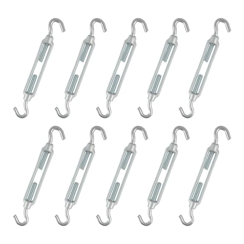 10 Stück Spannschlösser Edelstahl M6, Verstellbare Spannschlösser, Sonnensegel Spanner mit Haken, Rostfrei, Wetterfest, Spannschloss Edelstahl für Drahtseile, Wäscheleine, Garten, Zelt, Sonnensegel 10 Stück Spannschlösser Edelstahl M6, Verstellbare Spannschlösser, Sonnensegel Spanner mit Haken, Rostfrei, Wetterfest, Spannschloss Edelstahl für Drahtseile, Wäscheleine, Garten, Zelt, Sonnensegel von kwinfei