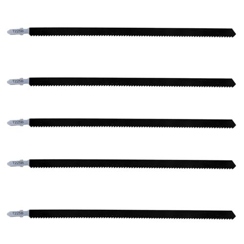 5 Stück Stichsägeblätter Set 250mm T225B, Stichsägeblatt Lang, Extra lange T-Schaft Stichsägeblätter lang aus Hartstahl für Holz, Kunststoff und Metall, Universalschaft 5 Stück Stichsägeblätter Set 250mm T225B, Stichsägeblatt Lang, Extra lange T-Schaft Stichsägeblätter lang aus Hartstahl für Holz, Kunststoff und Metall, Universalschaft von kwinfei