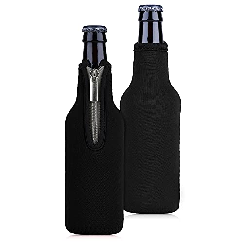 kwmobile 2x 330ml Flasche Flaschenkühler - für Bier und andere Getränke - aus isoliertem Neopren - Kühler in Schwarz von kwmobile